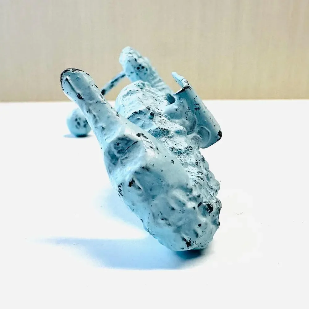 Vintage Blue Seahorse Wall Hook Ocean Theme Decor